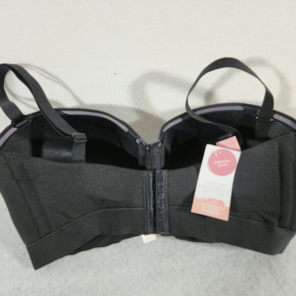 Cacique Comfort Bliss Underwire Multiway Strapless Push Up Bra Black Plus 34G - Picture 4 of 10
